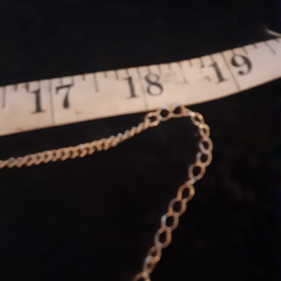 Vintage Necklace  Gold tone and White Enamel Triangles length 18 Inches - Picture 3 of 4